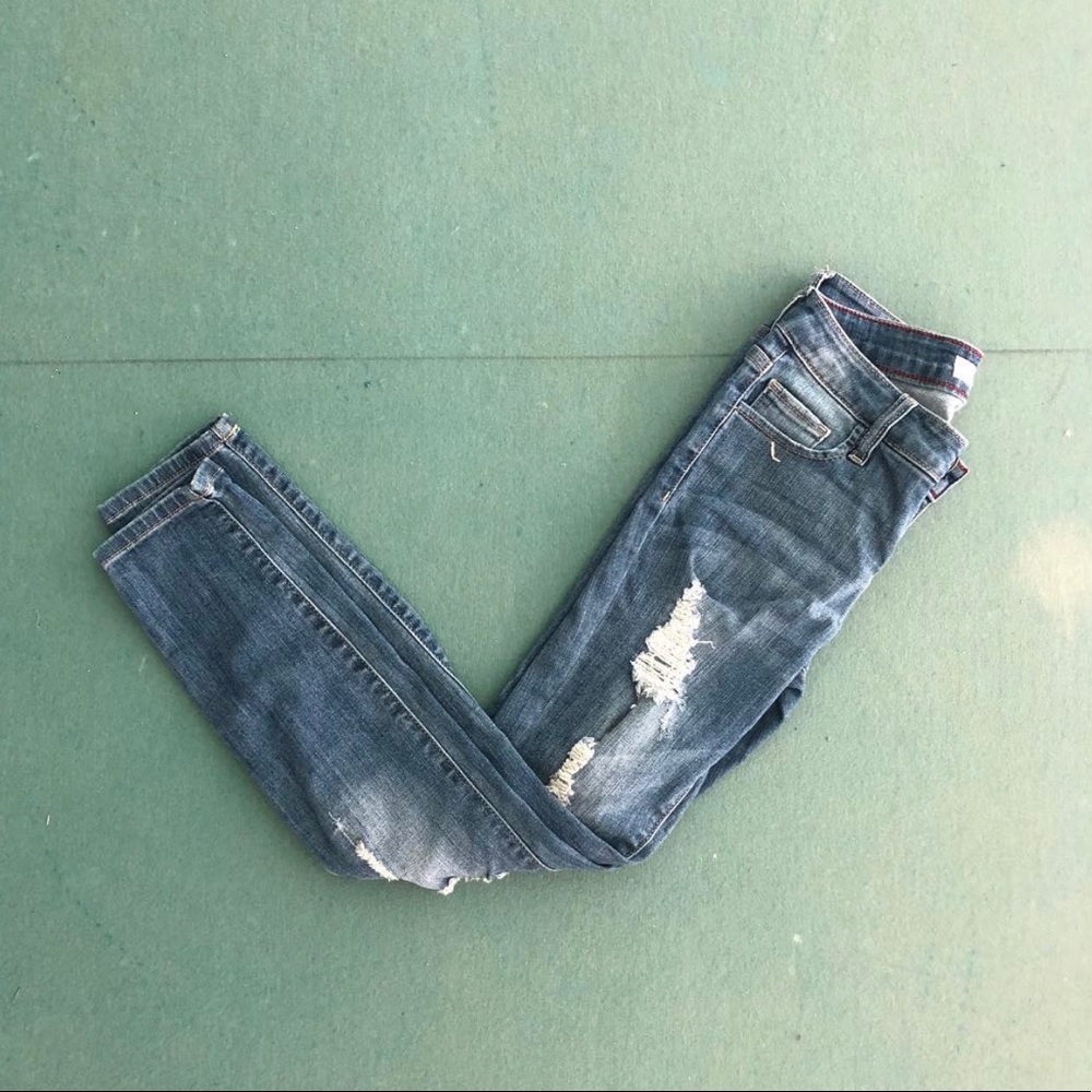 Cello Mid-Wash Ripped Jeans